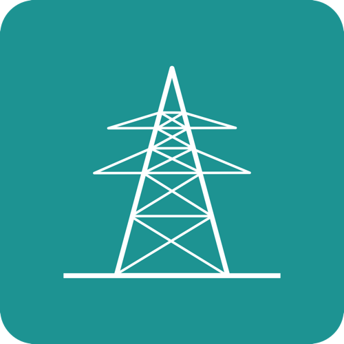 Gittermast der Energieinfrastruktur